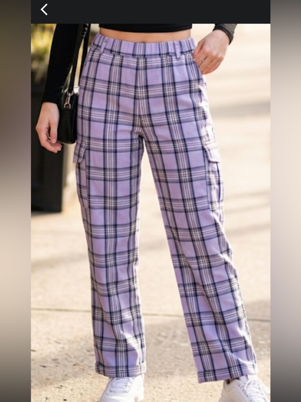 Rue21 Lavender Plaid Straight-Leg Pants Size M